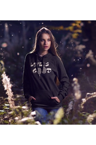 Pisa Art Life Is Good Siyah Kapişonlu Sweatshirt. Hrmsw2033 Siyah