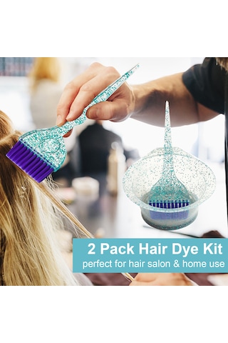 Mufunye Saç Boyama Ve Bakım Seti - Mavi Renk, Fırçalı Ve Kase İkili Paket