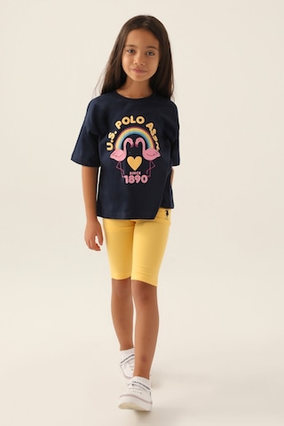 U.S. Polo Assn. U.s. Polo Assn Lisanslı Rainbow Lacivert Kız Çocuk Bermuda Takım 5274-43170 Lacivert