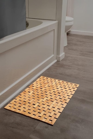 Digithome Kaymaz Taban Katlanabilir Çok Amaçlı Mat Dekoratif Banyo Paspası 50x80 Cm- 1401 Bej