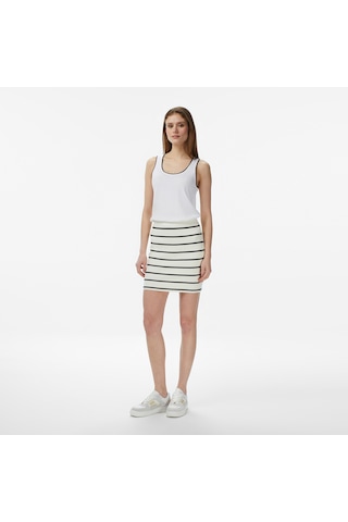 Nautıca Nautica Kadın Krem Slim Fit Çizgili Triko Etekçizgili65r701t