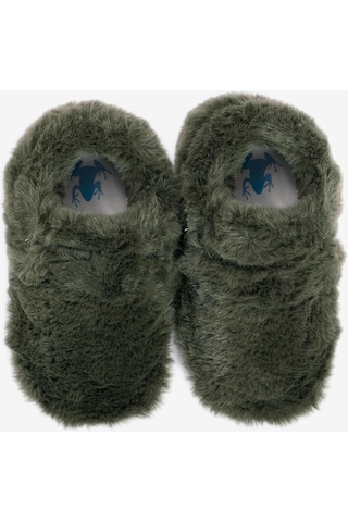 Furry Furry Haki Kürk Barefoot Patik-haki Kürk Haki