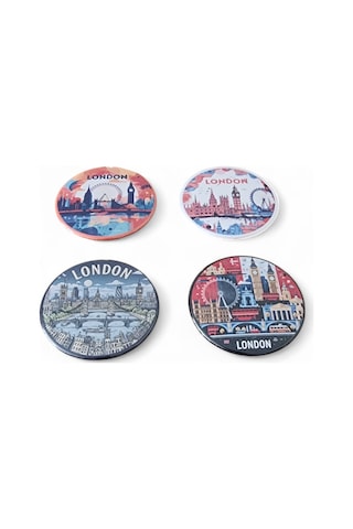 Londra Magnet Set 2 - 4'lü Buzdolabı Magnet London Karışık Renkli
