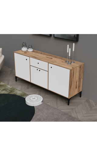 Nara Konsol Çok Amaçlı Dolap Ceviz&beyaz Afm130 Ceviz - Beyaz