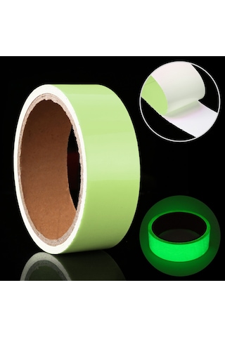 Sones Işıklı Bant Yeşil Karanlıkta Parlayan Duvar Stickerı Işıklı Fotolüminesan Bant Sahne Ev Dekorasyonu, Boyut: 3cm X 10m Yeşil Işık