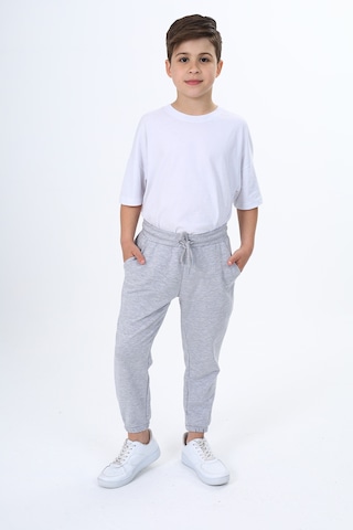 Toontoy Kids Toontoy Erkek Çocuk Pamuklu Beli Bağlamalı Jogger Eşofman Alt 23316 Gri Melanj