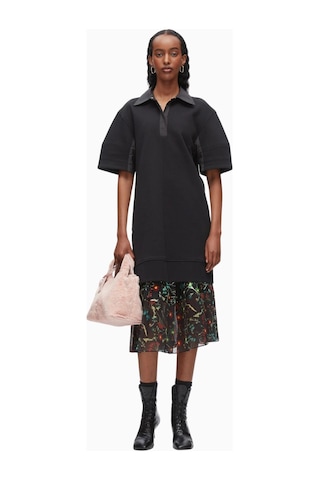 3.1 Phillip Lim Terry Polo Kadın Elbise, Fransız Havlu Kumaş Siyah