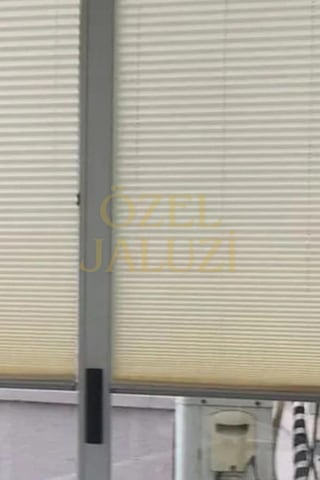 Krem Cam Balkon Ve Ofis Plisse Perde Plain003 Krem