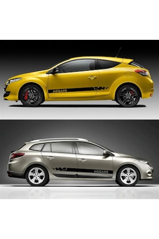 Renault Megane Damalı Yan Kapı Şerit Sticker Etiket Modeli