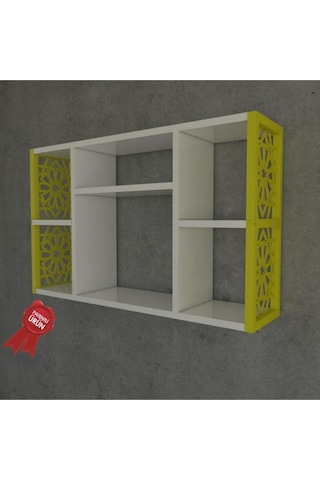 Terek Dekoratif Duvar Rafı Sarı