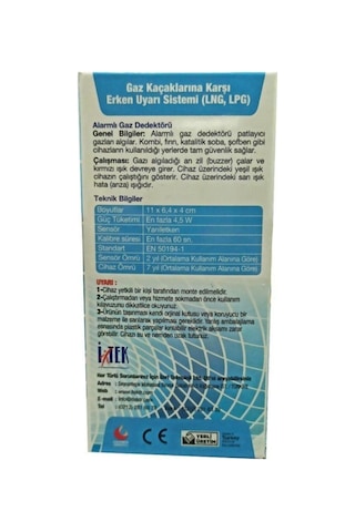 İtek Nys-3 Doğalgaz Alarm Cihazı Gaz Dedektörü