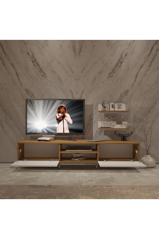 Decoraktiv Eko 4 Mdf Dvd Silver Tv Ünitesi Tv Sehpası Pera - Beyaz