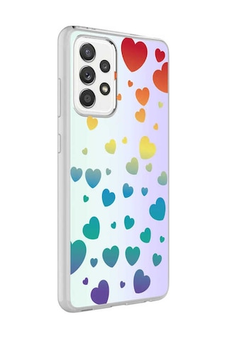 Samsung Uyumlu Galaxy A72 Kılıf Zore M-blue Desenli Kapak Heart No3