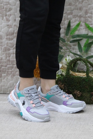 U.s. Polo Assn. Vıncent Gri Lila Yeşil Kadın Sneaker Ayakkabı 001