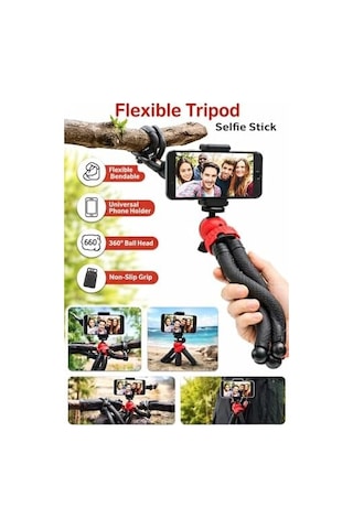 Esnek Youtuber Yayıncılar Ve Sosya Medya İçin İdeal 30cm Ahtapot 360 Derece Taşınabilir Ayakları Bükülebilir Selfie Telefon Tutuculu 3 Ayaklı Kampda Tatilde Gezilerde Çok Hafif 320gr