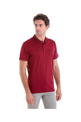 Hatemoğlu Bordo Regular Fit Düz 100% Pamuk Polo Yaka Tişört Bordo