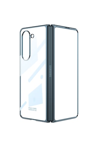 Samsung Uyumlu, Galaxy Z Fold 5 Kılıf Zore Full Camlı Kıpta Kapak Siyah