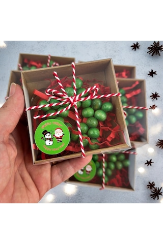 Yılbaşı-yeni Yıl - Hediyesi Kutulu Yeşil Ahşap Boncuk Yıldız Anahtarlık