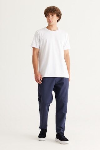 AC&Co / Altınyıldız Classics Erkek Lacı Slim Fit Dar Kesim Beli Bağlamalı %100 Pamuk Pantolon Lacivert