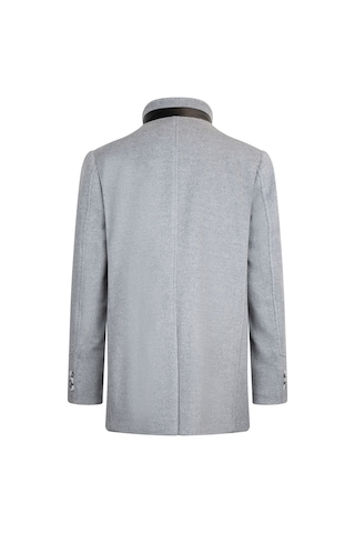 Hatemoğlu Gri Slim Fit Hakim Yaka Yünlü Basic Palto 1983510 Gri