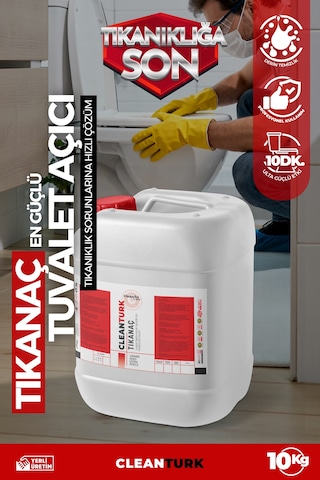 Cleanturk Tıkanaç Asidik Tuvalet Ve Kanalizasyon Açıcı Güçlü Temizlik 10 Kg