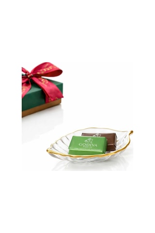 Mini Gold Yaldızlı 6'lı Yaprak Model Cam Sosluk Lokumluk Sunumluk Set