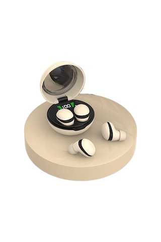 Lıcorıce Görünmez Bluetooth Kablosuz Kulaklık Mini Ultra Küçük Minyatür Ağrısız Kulak İçi Kulaklık Sarı