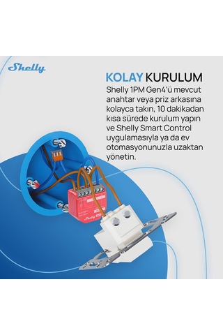 Shelly 1pm Gen4 Enerji Ölçümlü 16a Akıllı Röle