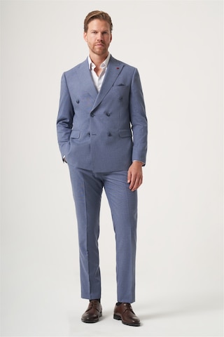 İmza Lacivert Kırlangıç Yaka Kruvaze 6 Drop Slim Fit Tam Astar Esnek Takım Elbise 1001260902 Cobalt Lacivert