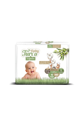 Baby Turco Doğadan Bebek Bezi 4 Numara Maxi Aylık Fırsat Paketi 150 Adet
