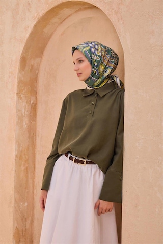 Belli İpek Eşarp - 4111-51 Zümrüt Yeşil Twill Zümrüt Yeşili