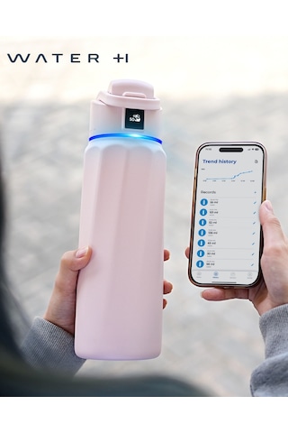 Waterh Boost Akıllı Termos Hidrasyon Takibi Yapan, Yalıtımlı 0,71l / 24oz Akıllı Şişe Açık Pembe