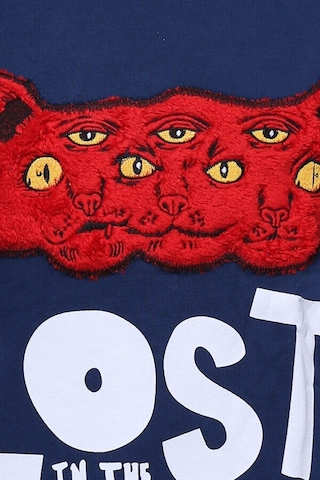 Wessi Lacivert Baskılı Desenli Bisiklet Yaka Sweatshirt Lacivert