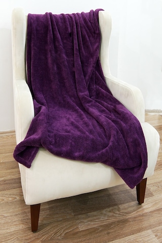 Mulberry Wellsoft Peluş Polar Mor Televizyon Battaniyesi Çift Kişilik 220x230 Mor