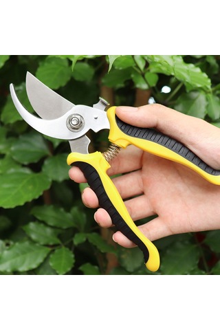 Qingmipy Bahçe Budama Makası Sk-5 Çelik Bıçaklı Ergonomik Silikon Kollü Ayarlanabilir Genişlikli Zirve Kesim Gücü 7.5 İnç Kırmızı-gri