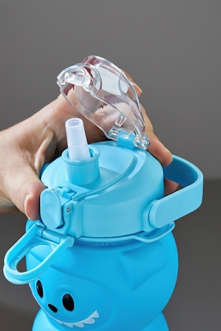 Labubu Suluk - 1000 Ml Taşınabilir Kulplu, Pipetli, Bpa Sız, Kilitli Ve Sızdırmaz Kapak - Mavi MAvi
