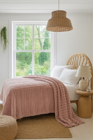 Gentle Tek Kişilik Battaniye 160 220 Pudra Pudra