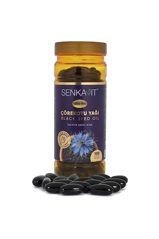 Senkavit 1000 MG Bitkisel Çörekotu Yağı Bitkisel Gıda Takviyesi 100 Kapsül
