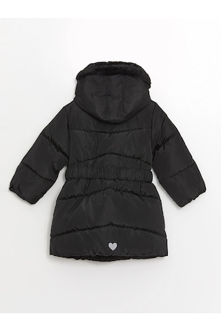 LC Waikiki Lcw Kids Yeni Siyah Kapüşonlu Kız Bebek Şişme Mont New Blaçocuk Kız