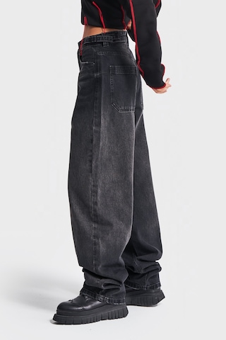 it's basic Kadın Koyu Füme Renk Lotus 18w41 Baggy Fit Denim Jean