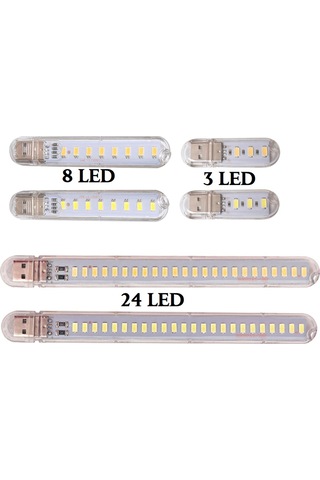 3 LED Beyaz Işık Taşınabilir Mini USB Led Lamba 5730 SMD St Kamp Beyaz