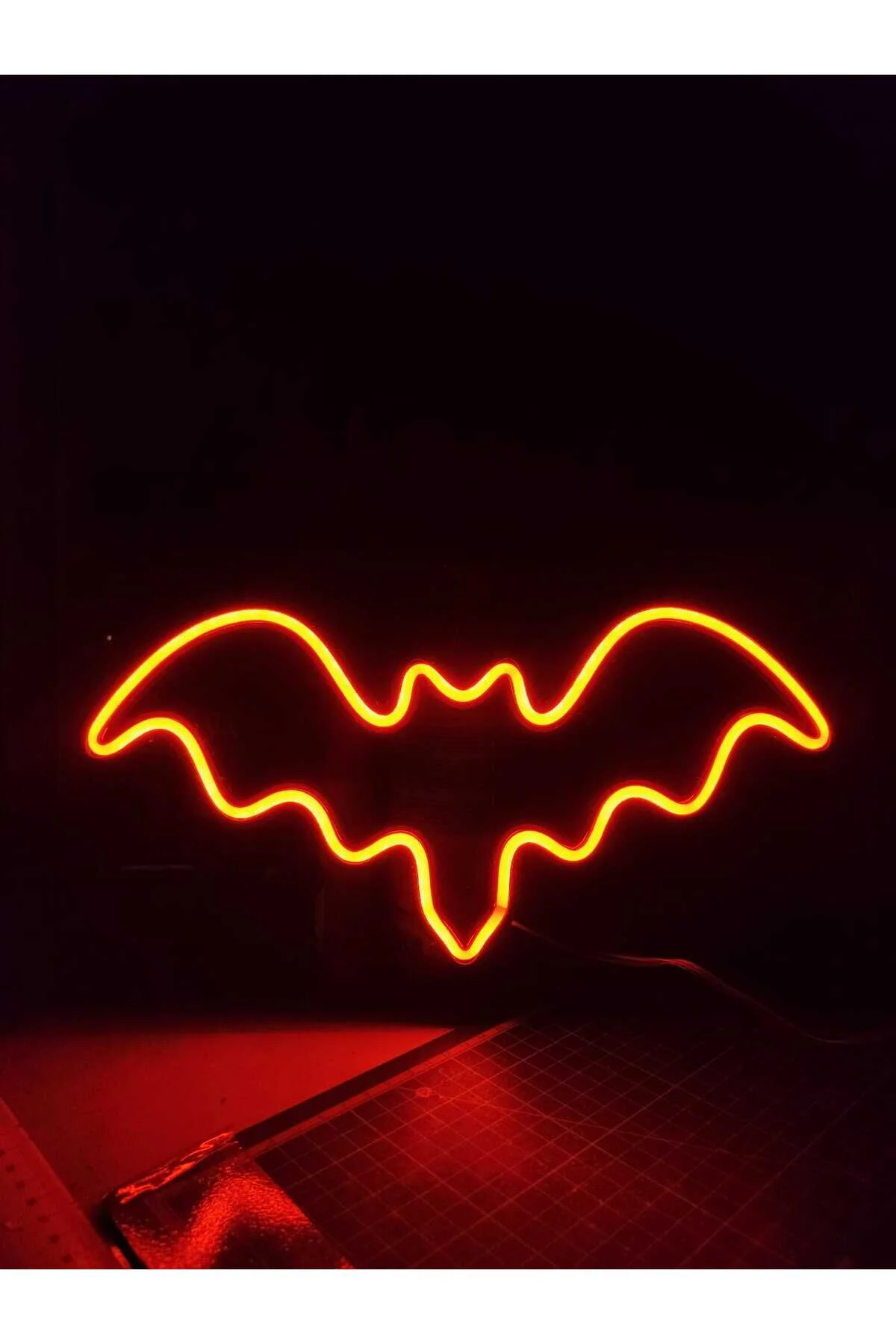 Yarasa Neon Led 3d Baskı Amber