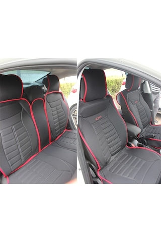 Volvo V60 Cross Country Oto Koltuk Minderi Ön Arka 5'li Takım Siyah Kırmızı Fivestar Scr