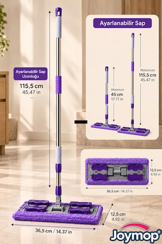 1 Adet Yedek Bez Fayans Duvar Yüzey Cam Mikrofiber Mandallı Mop
