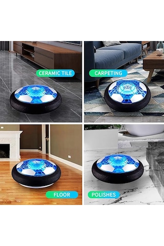 Hover Futbol Topu Çocuk Oyuncak Kapalı Yüzen Futbol İle Led Işık Ve Güvenli Mavi Mavi