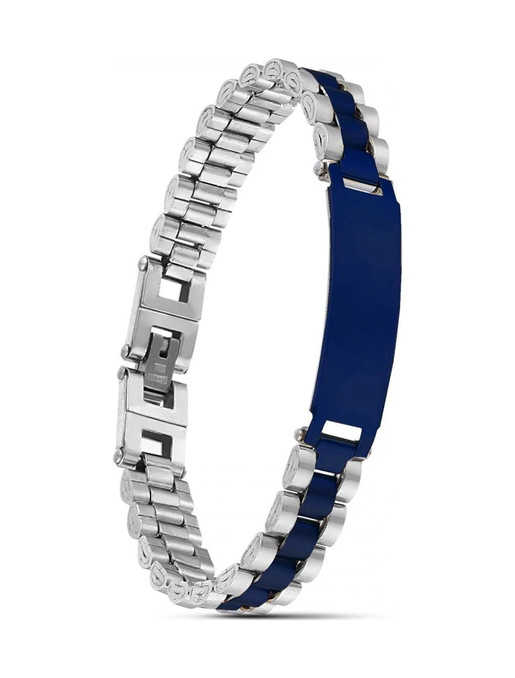Moncuk Design Parlement Mavi İsim Yazılabilir Ful Çelik Bileklik 33511g2d3m Mavi