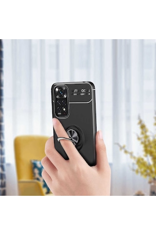 Redmi Note 11 Global Kılıf Tchs Ravel Silikon Kapak - Siyah Siyah