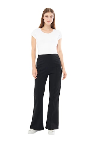 Luvmabelly - Myra8155 - İspanyol Paça Çelik Örme Hamile Pantolonu-siyah