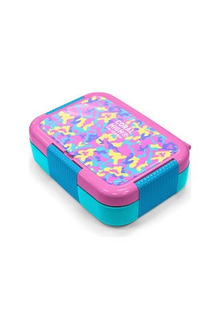 Coral High Kids Pembe Sarı Lavanta Kamuflaj Desenli Paslanmaz Çelik Beslenme Kabı 39101 Pembe