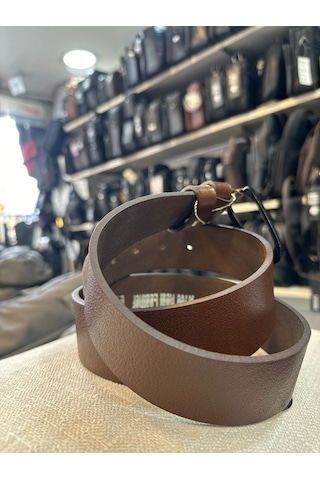 Trg Polo Kahve Dokulu Hakiki Deri Erkek Kemeri-125